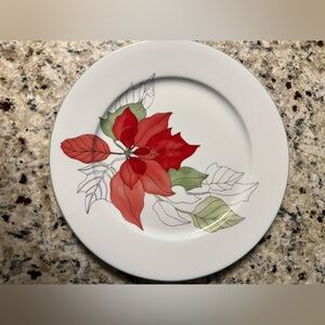 Block Spal Watercolors Poinsettia Dinner Plate by Mary Lou Goertzen, 10 1/2" Dia